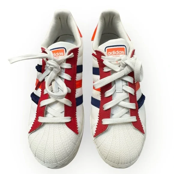 ADIDAS Superstar Shoes in Off White /Better Scarlet /Solar Red, Size 7 - Picture 10 of 16